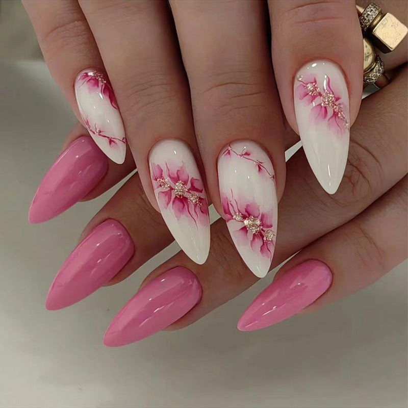 Simple Wear Nail Peach Blossom Detachable