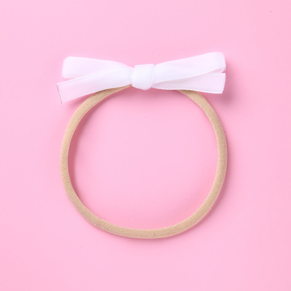 Nylon Hair Cord Soft Flannel Bow Hair Tie