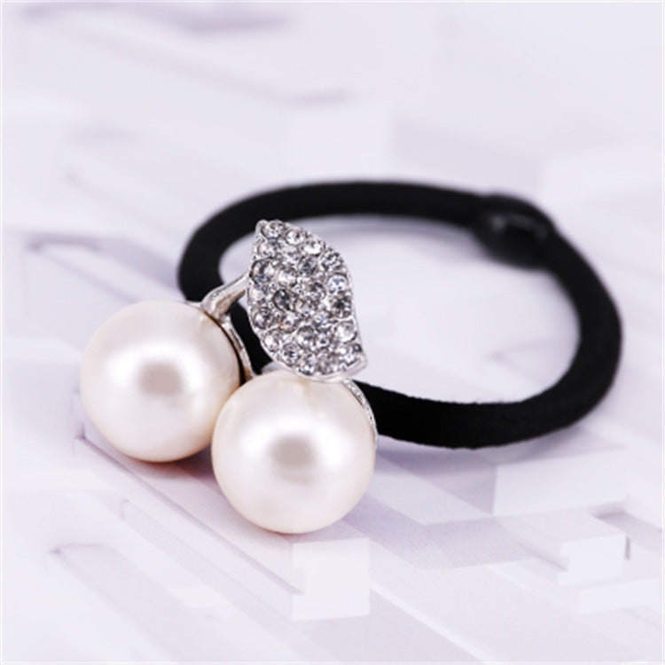 Small  And Cute Rhinestone Cherry Hair Rope