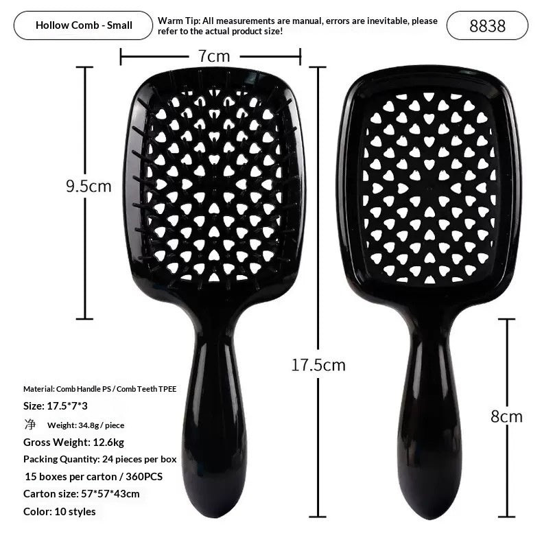 Styling Massage Hair Dryer Breakage-prevention Small Hollow-out Comb