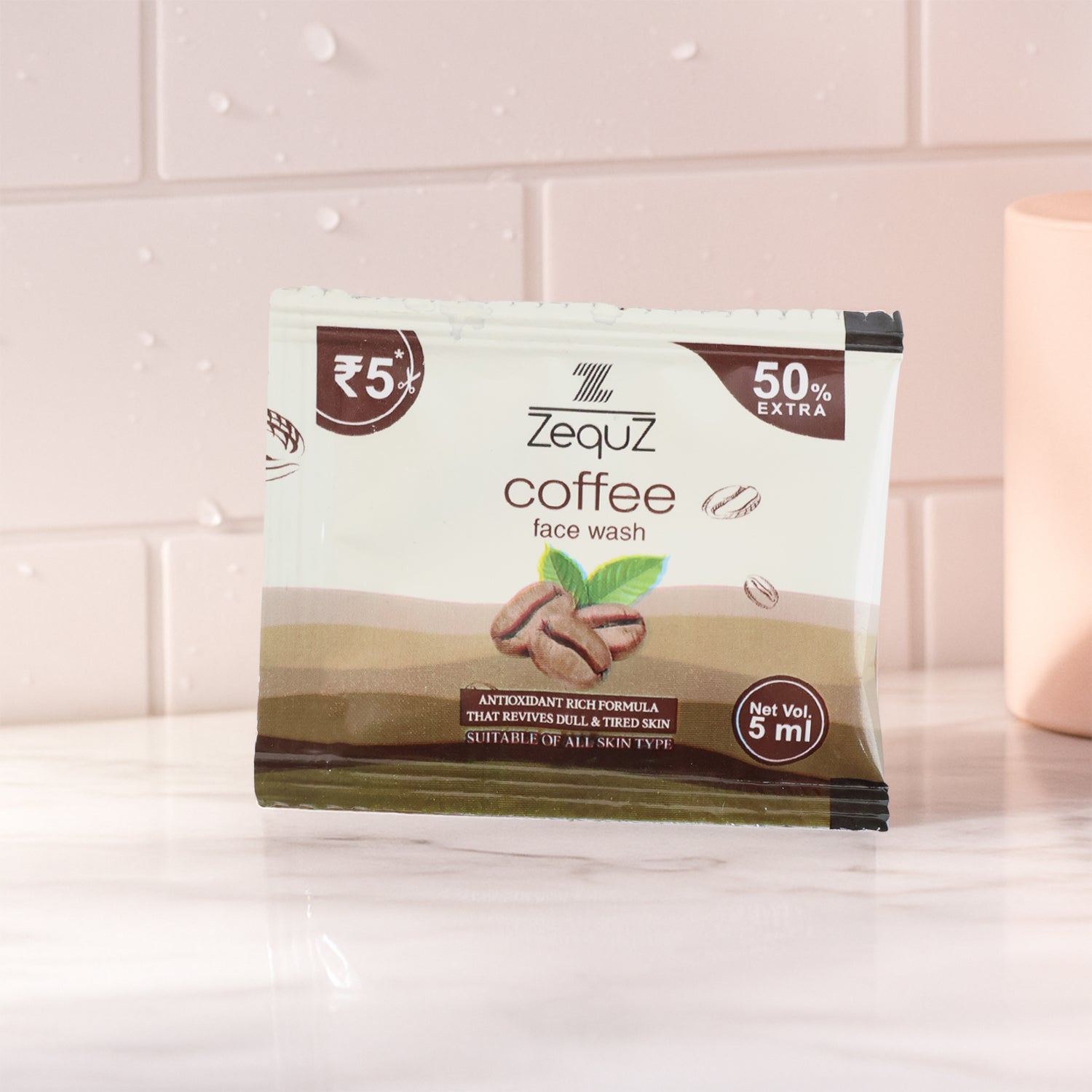 Zequz Coffee Face Wash Sachet (5 Ml  1 Pc)