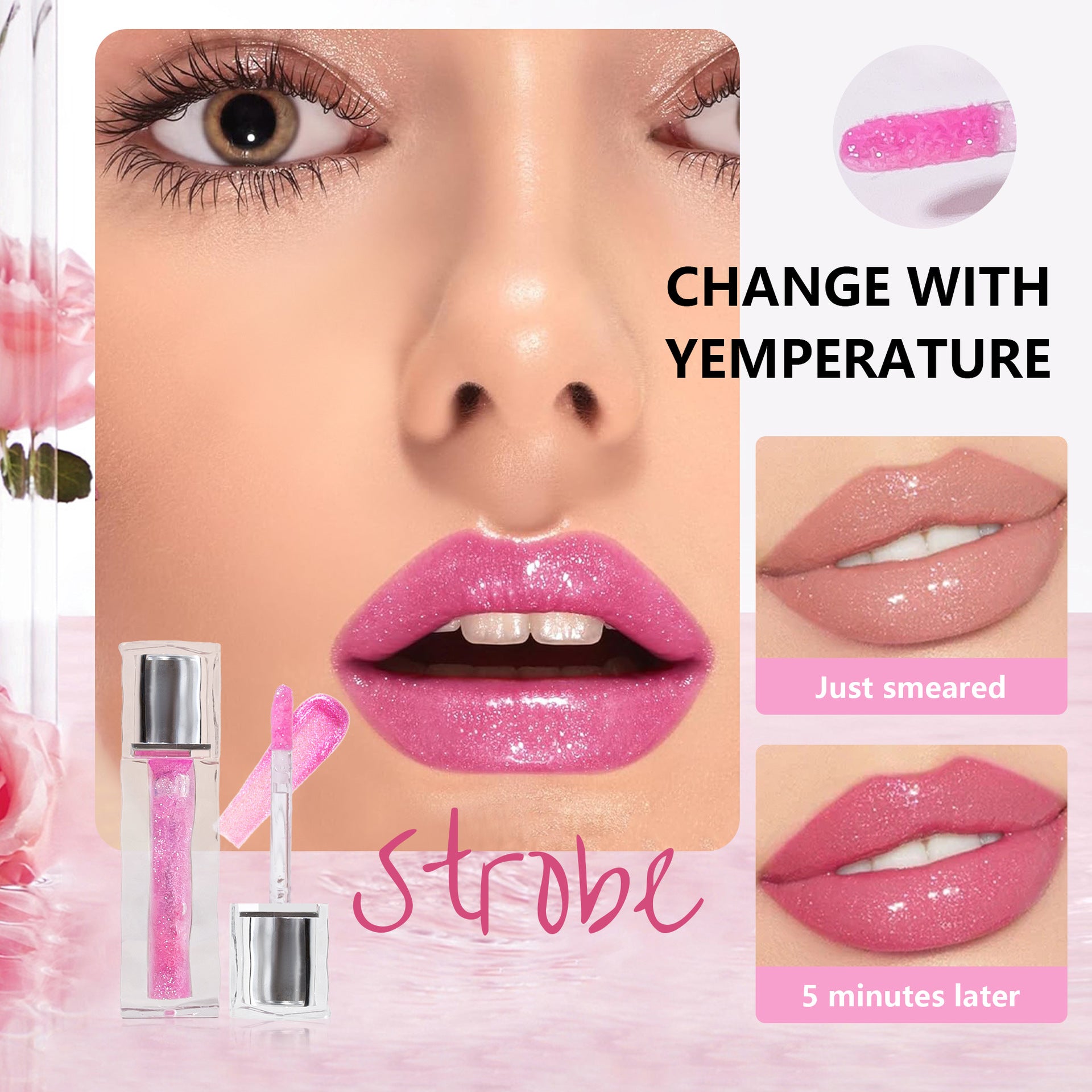 Fade Smooth Lip Fine Lines Nourishing Moisturizing Anti-chapping Color Changing Lip Gloss