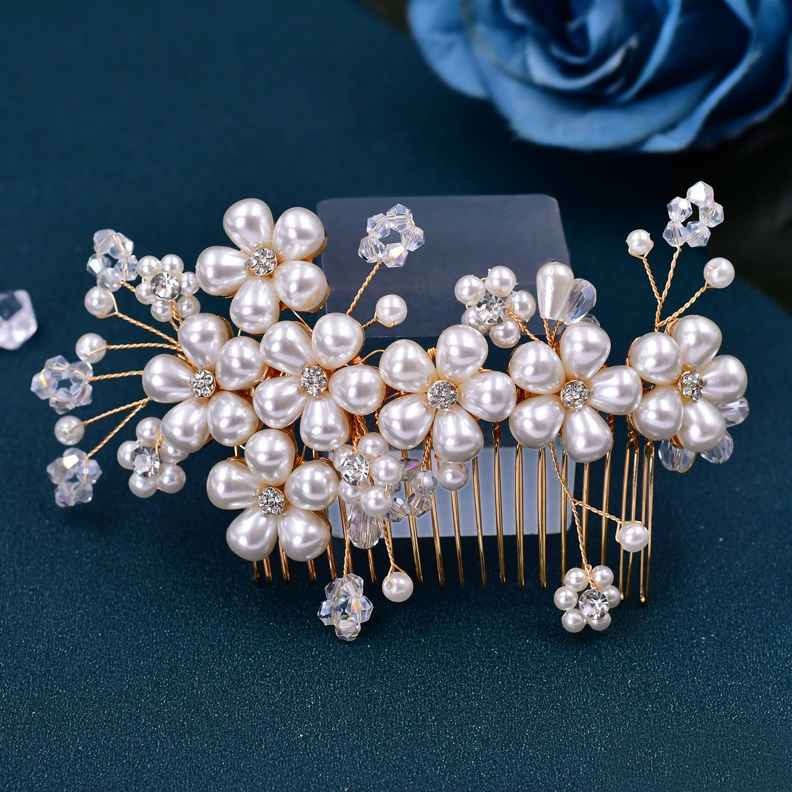 With Makeup Styling Photo Hair Comb Rhinestone Insert