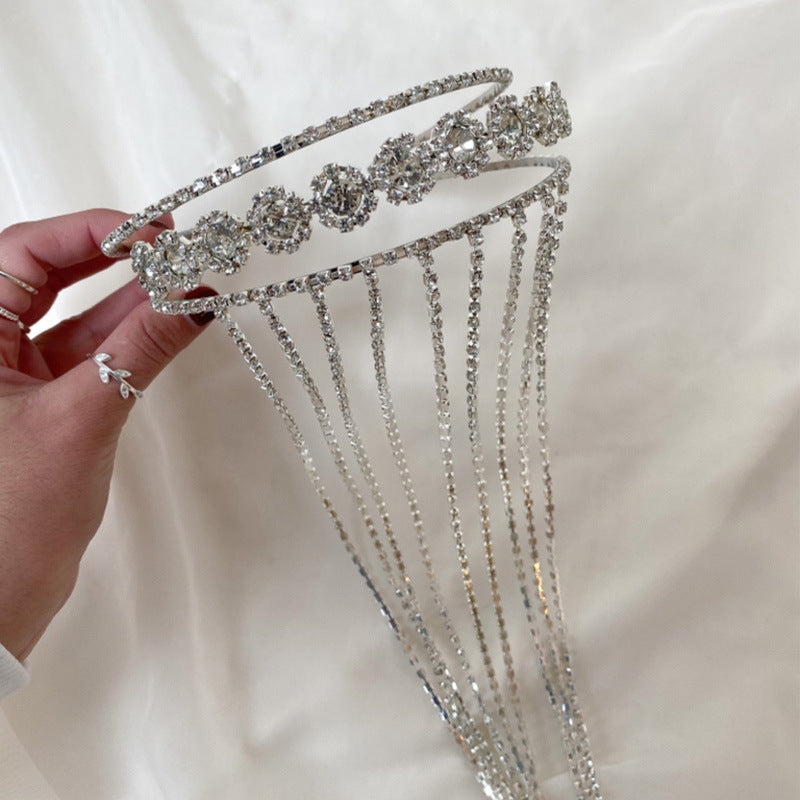 Long Fringed Rhinestone Hair With Polish Mia Flowers