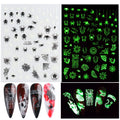 Nail Sticker Luminous Halloween Spider Skull Decal