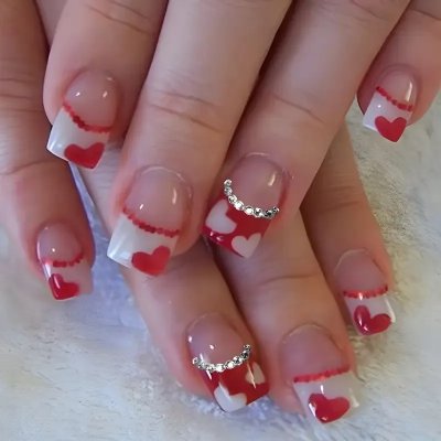 24 Pieces Nail Art High Fashion Simple Rhinestone Butterfly Flower Cow Wear Nail