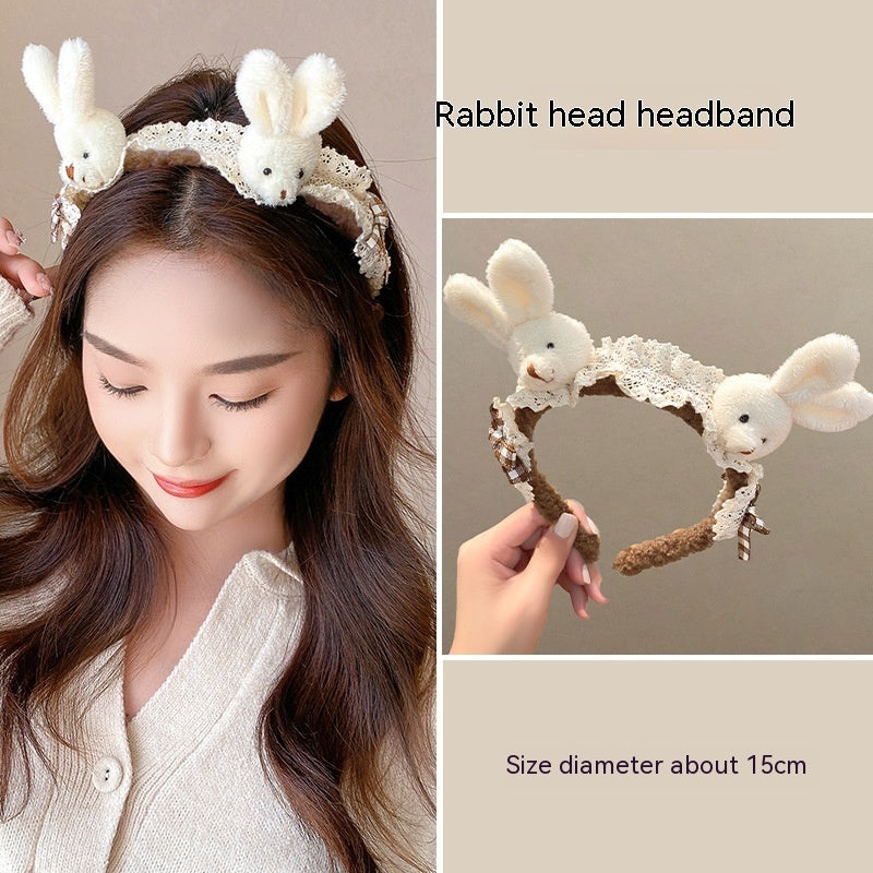 Internet Celebrity Face Wash Mask Special Plush Headband