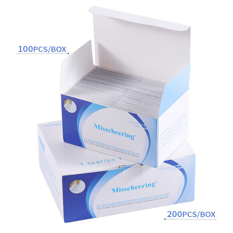 Misscheering 200 Pieces Of English Version  Polish Nail Polish Glue Wholesale   Remover Towel