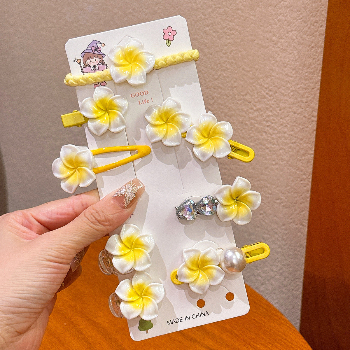 Plastic Hairpin Headdress Flowers Ornament Girls