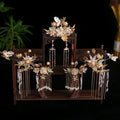 Beaded Chinese Tassel Xiuhe Tiara Set