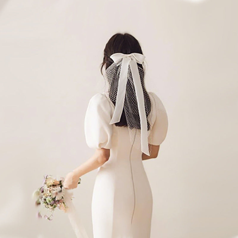 Ladies Fashion Ribbon Bridal Veil Short