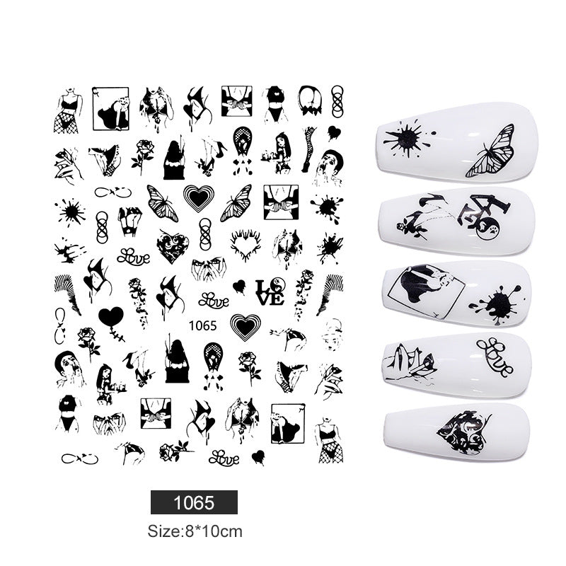 Love Heart English Letter Nail Sticker