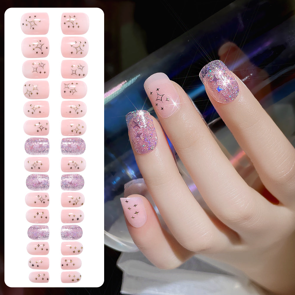 Fake Nail Patches Hand Wearing Art