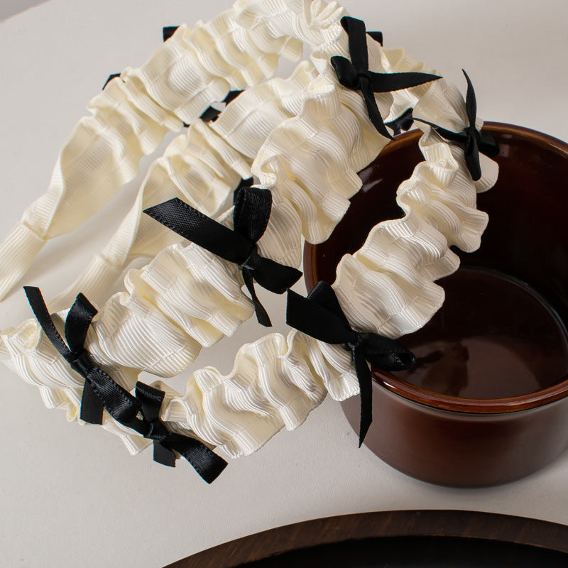 Princess Wide Pleated Headband Bow Tiara
