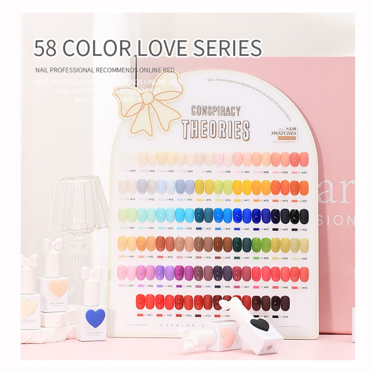 Conspirant Theories 58 Color Peach Heart Suit UV Polish Macaron Color Love Bottle White Phototherapy Nail-beauty Glue For Nail Beauty Shop Wholesale