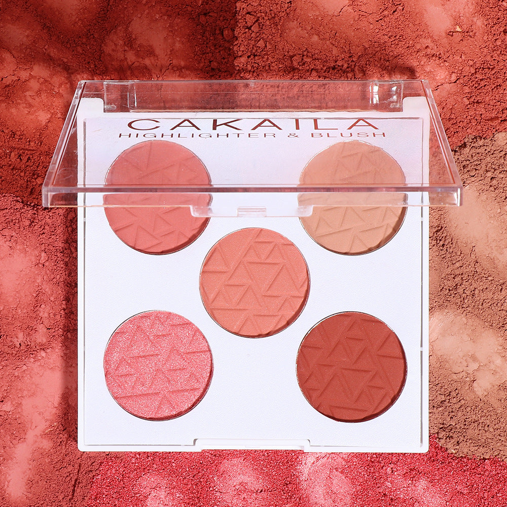 Cakaila Five-color Matte Pearl Rouge Blush Palette