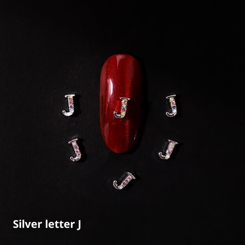 Cooc 26 Letter Alloy Nail Ornament Nail Crystal