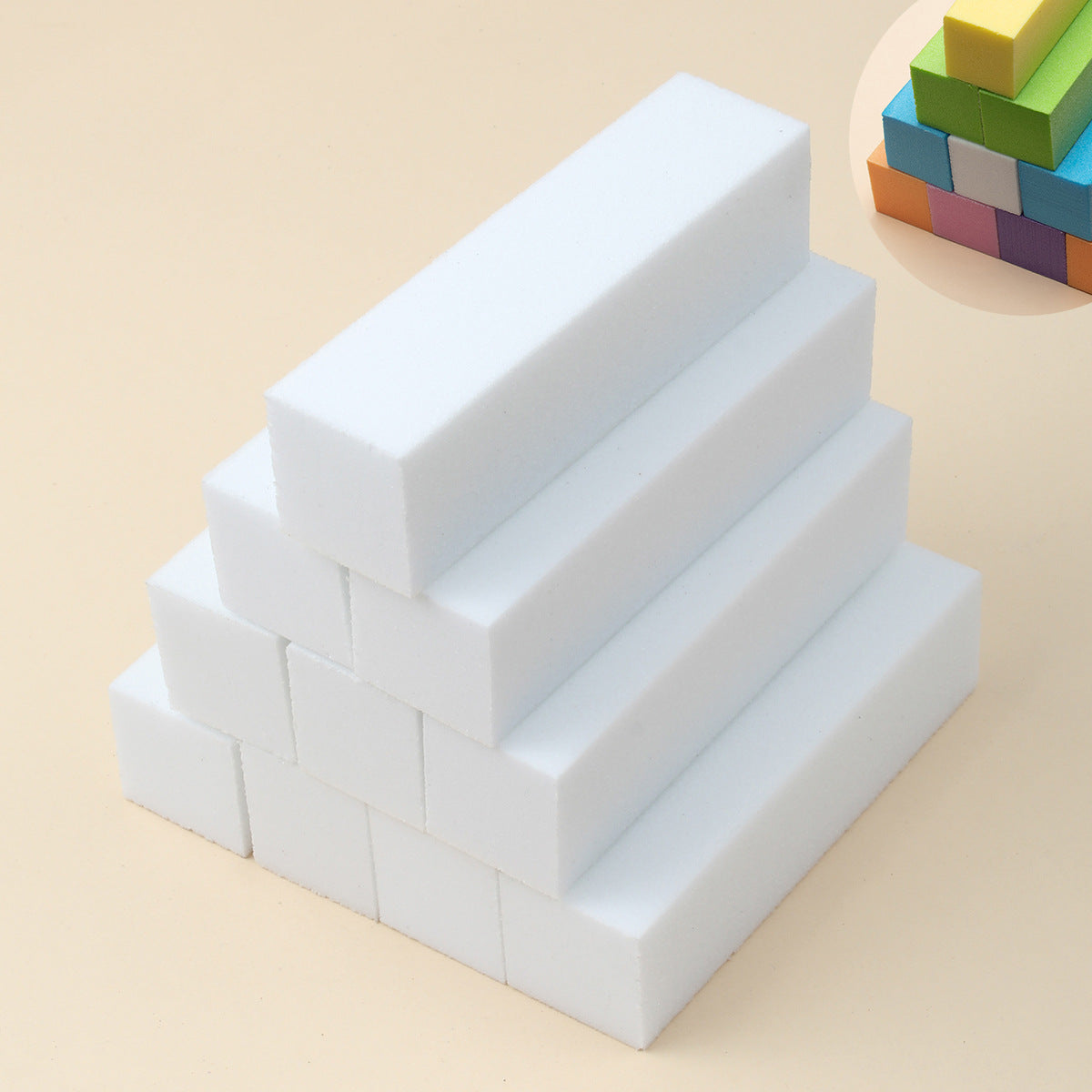 Nail White Tofu Block Color High Foaming Four Sides Grinding Block