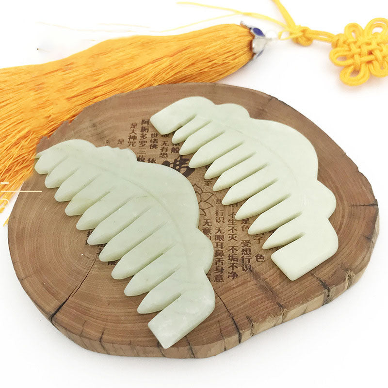Hand-polished  Green Whole Body Meridian Scraping Comb