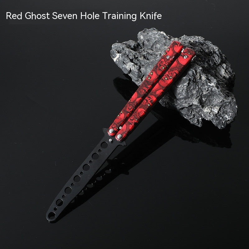 Butterfly Comb Folding Training Knife Stainless Steel Swing Knife