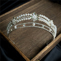 Women's Simple Elegant Pearl Crown Rhinestone Headband