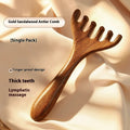 Gold Sandalwood Head Massage Comb Meridian Brush