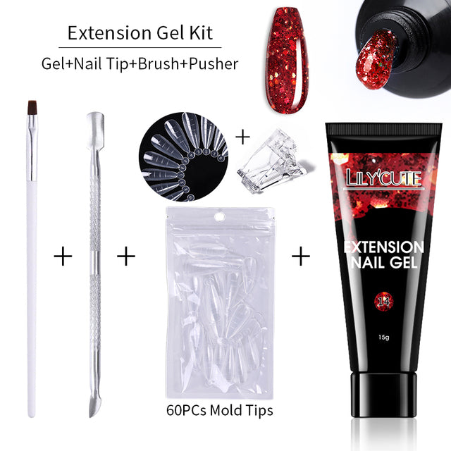 Lilycute 15ml Nail Extension Gel Kit