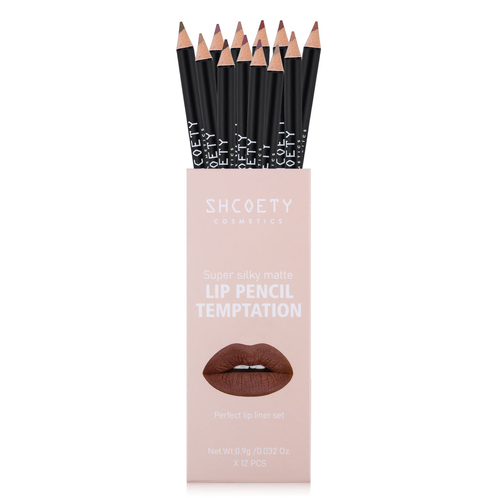 12 Color Matte Lipstick Lip Liner Suit