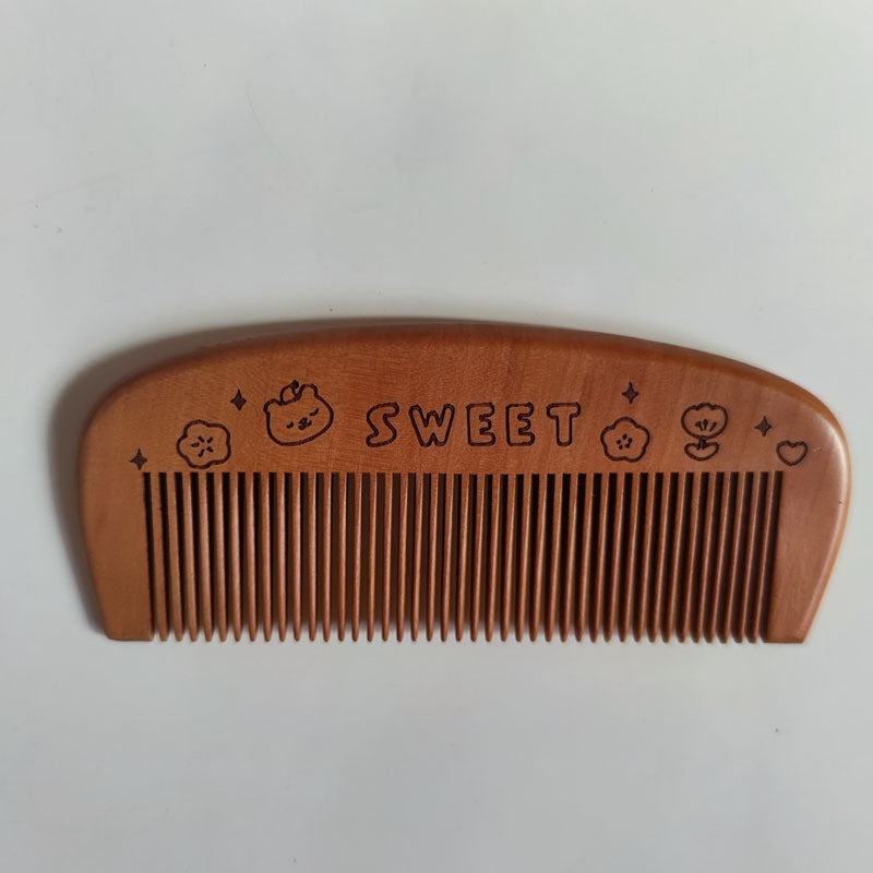Solid Wood Portable Mahogany Comb