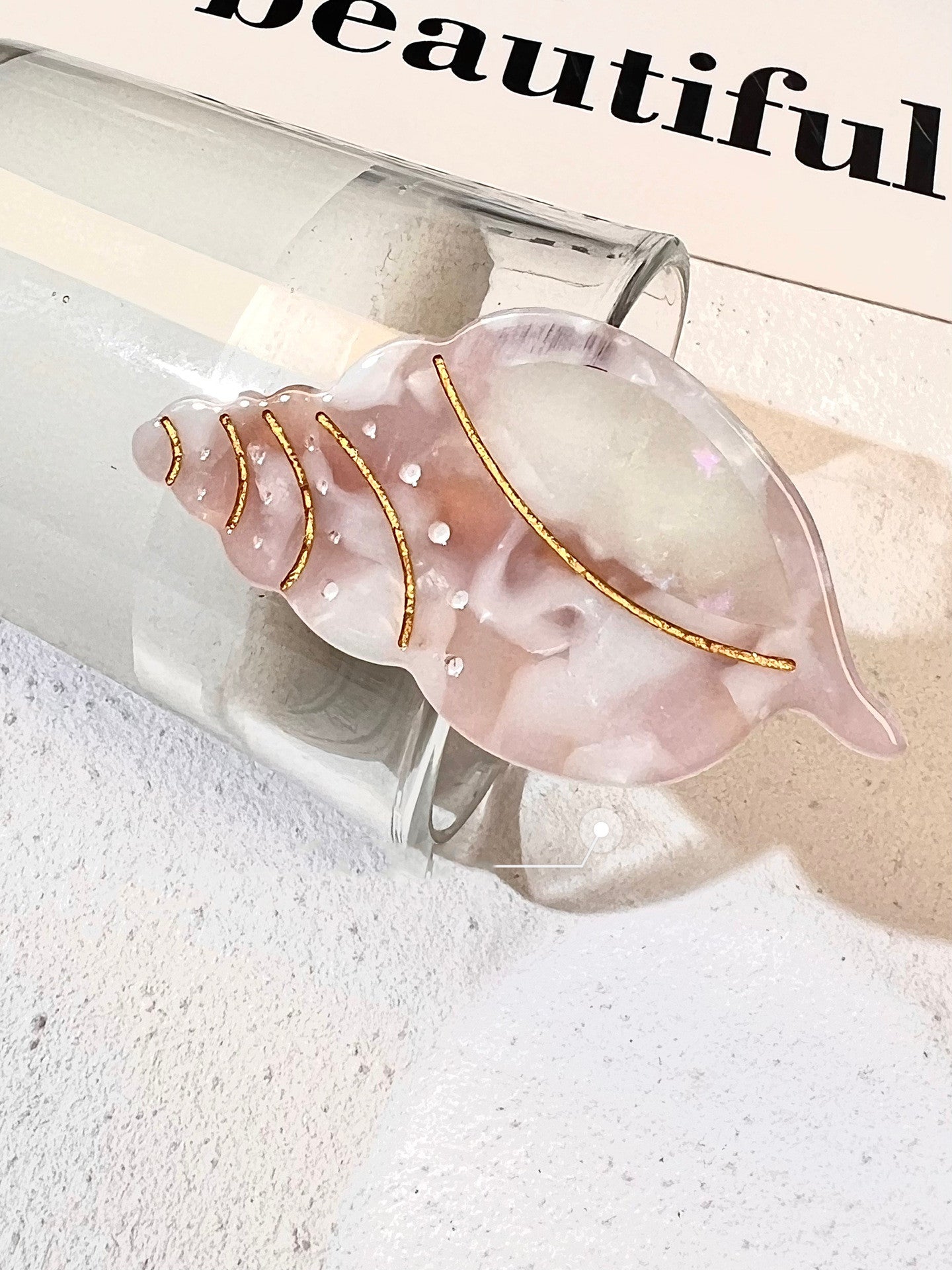 Beach Series Acetate Side Clip Starfish Conch