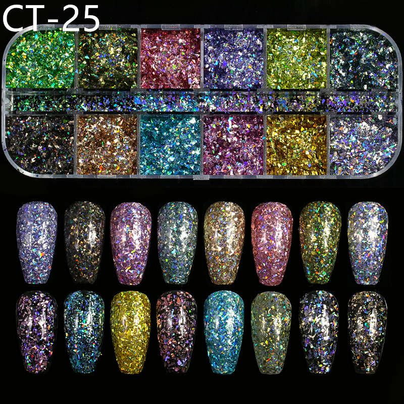 Nail Art Bright Powder Laser Symphony Candy Paper Nail Sticker