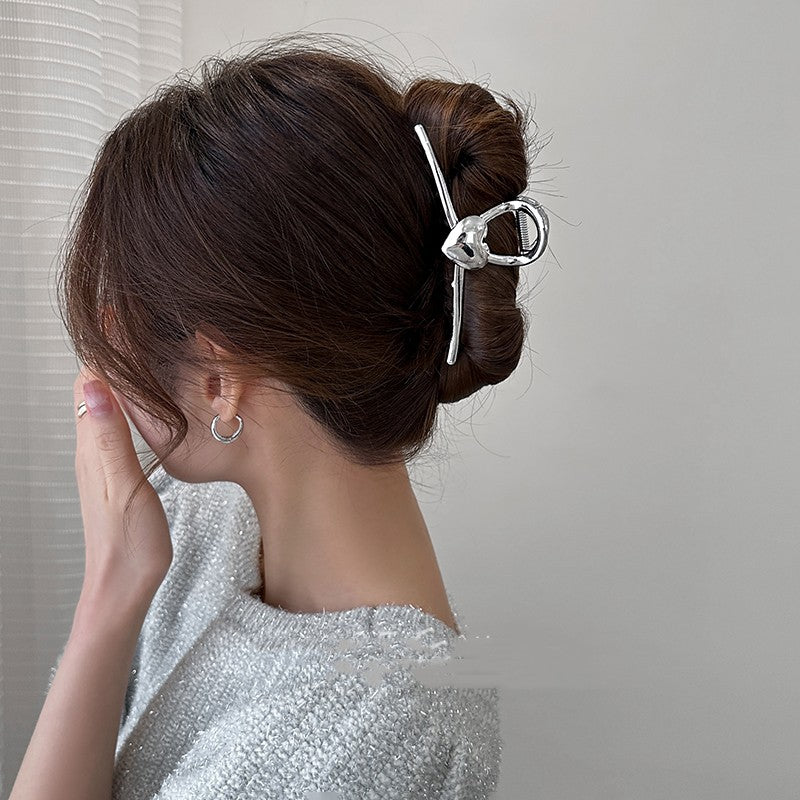 Simple And Versatile Metal Love Hair Clip For Women