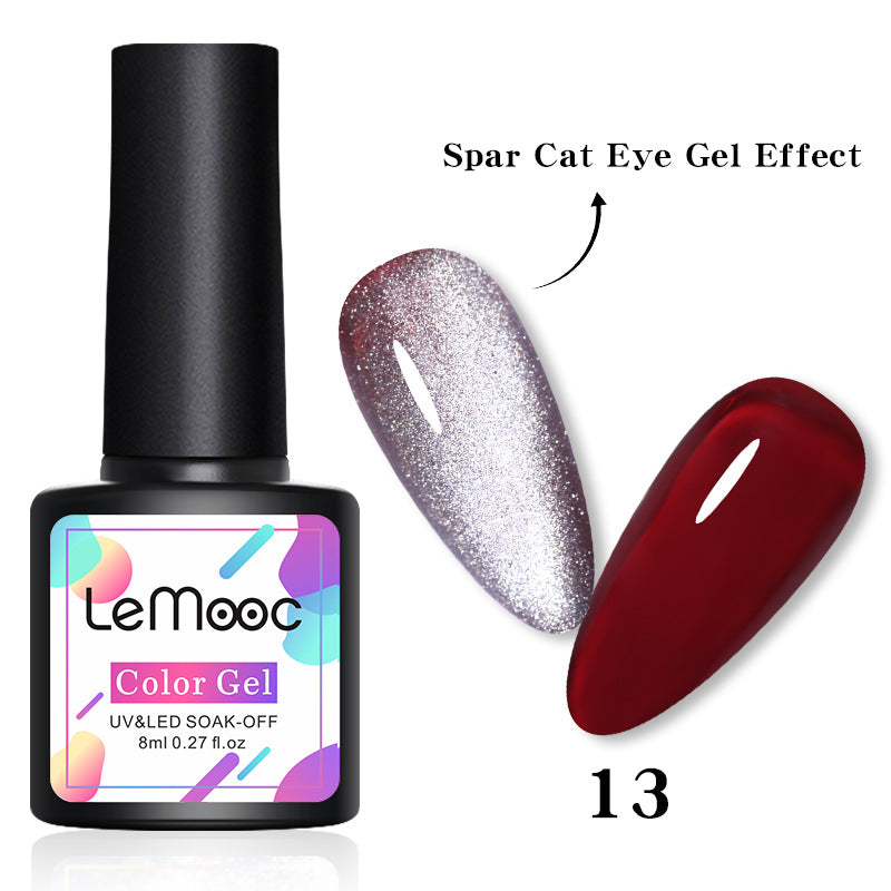 Lemooc Smoothie Light Moonstone Nail Polish Glue Snow Light Wide Cat Eye Glue