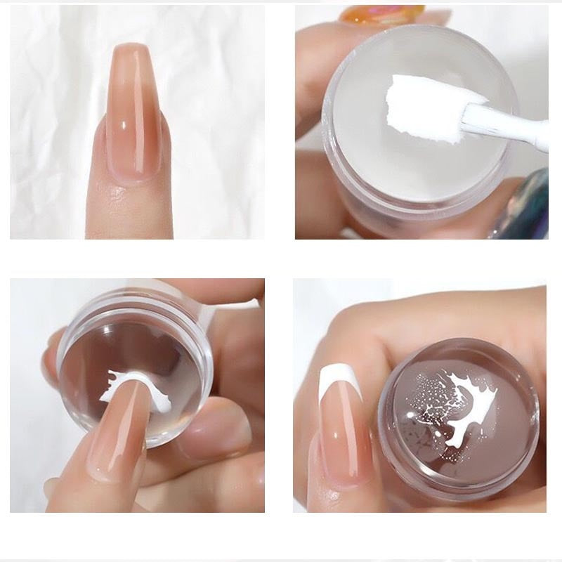 Transparent Silicone Nail Stamp Nail French Print Tool Set With Cover