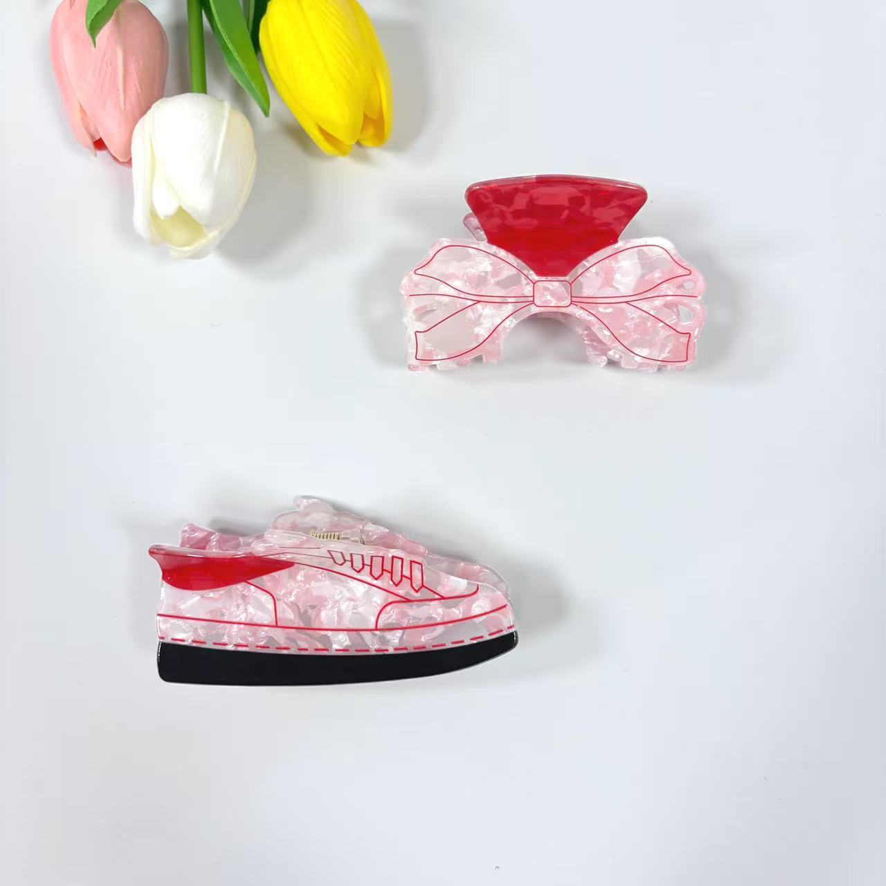 Fresh And Cute Glitter Bow Tie Grip