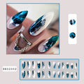 Blue Blooming Glitter Nail Stickers