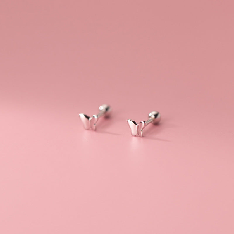 S925 Silver Ear Nail Simple Temperament Thread