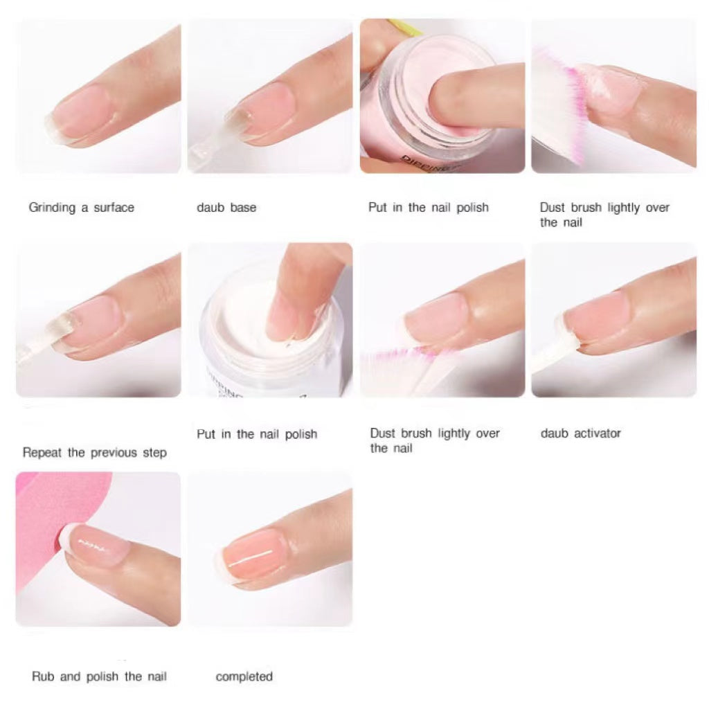 Nail Art Infiltrating Powder Tool Set Base Rubber Sealing Desiccant