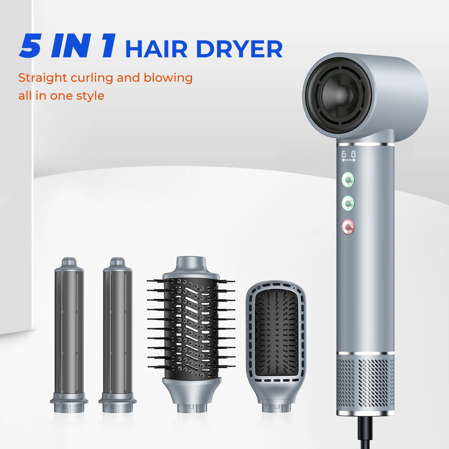 High-Speed Hot Air Comb Multi-function Roll Hair Dryer