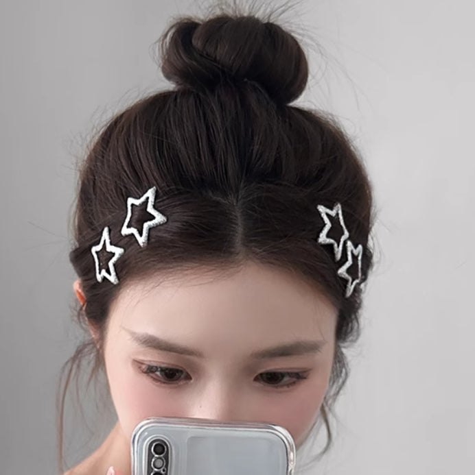 Starlight Sparkling Pentagram Hair Clip For Women With Broken Hair BB Clip