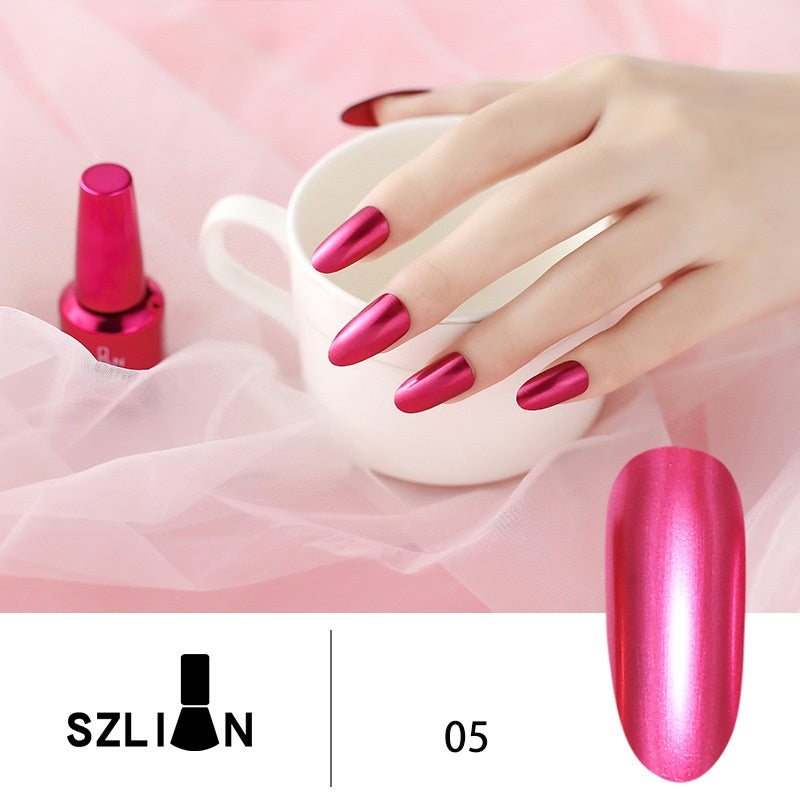 SZLIAN Metallic Silver Lasting Non-Peelable Mirror Nail Polish