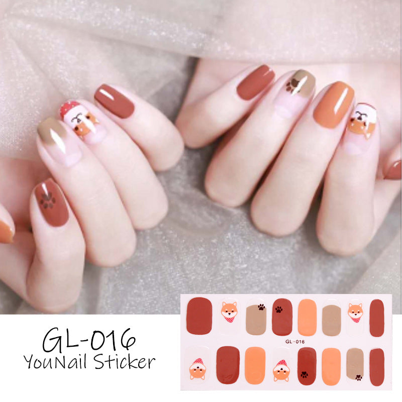 Younail Bronzing Cat's Eye Letters Color Nail Polish Film Nail Stickers Full Stickers