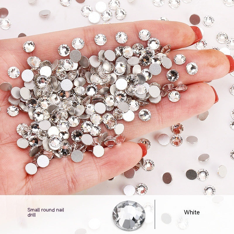 New Nail Ornament Nail Small Round Diamond Super Net Red Simple White Rhinestone Whole Bag
