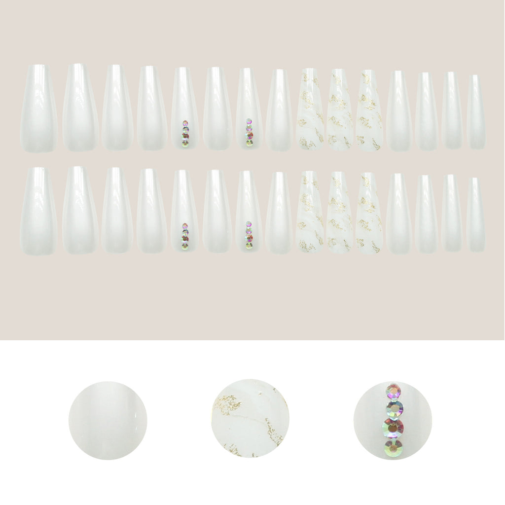 Joyme Finished Nail Beauty Long Ballet Nail Stickers 30 Pieces Delivery Tool For Free