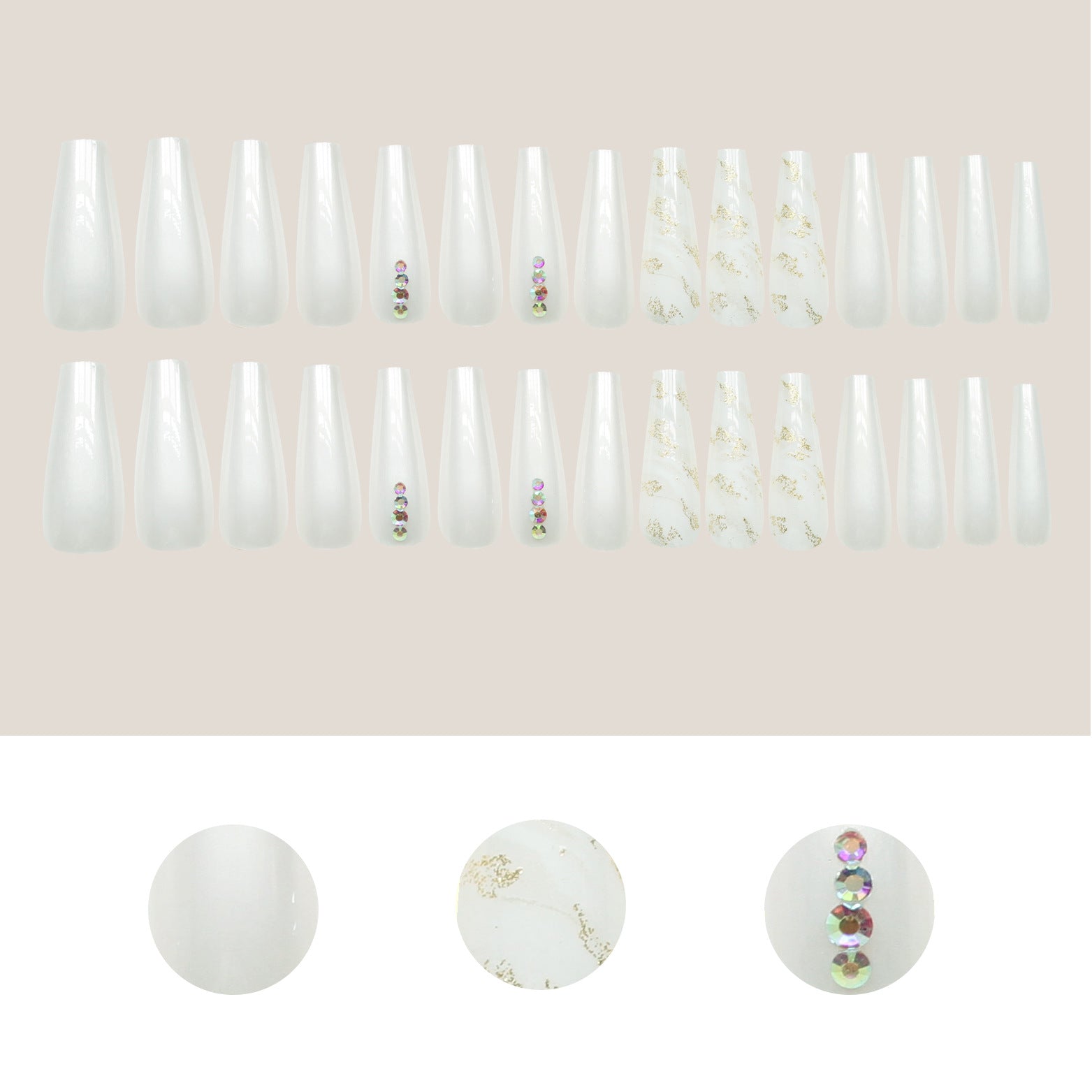 Joyme Finished Nail Beauty Long Ballet Nail Stickers 30 Pieces Delivery Tool For Free