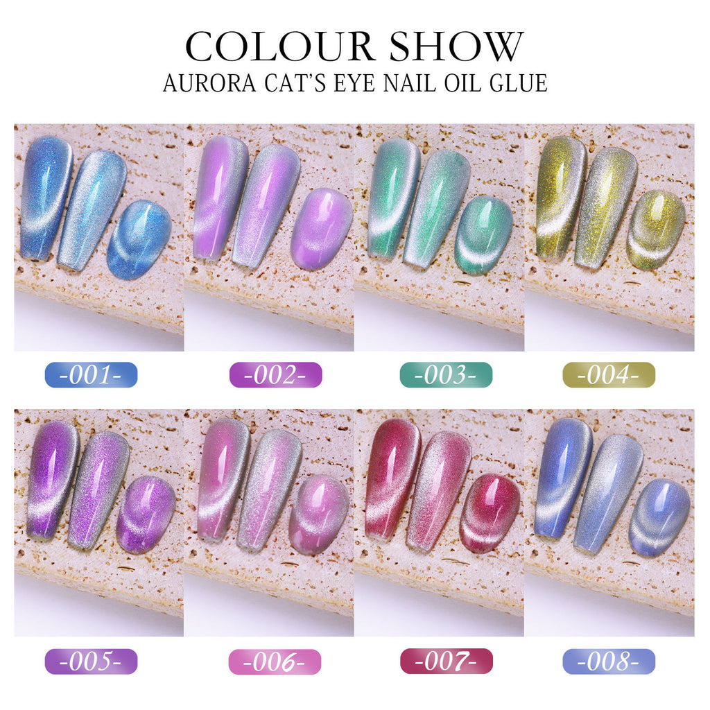 Misscheering Polar Day Crystal Cat's Eye Dazzling Magic Color Nail Polish