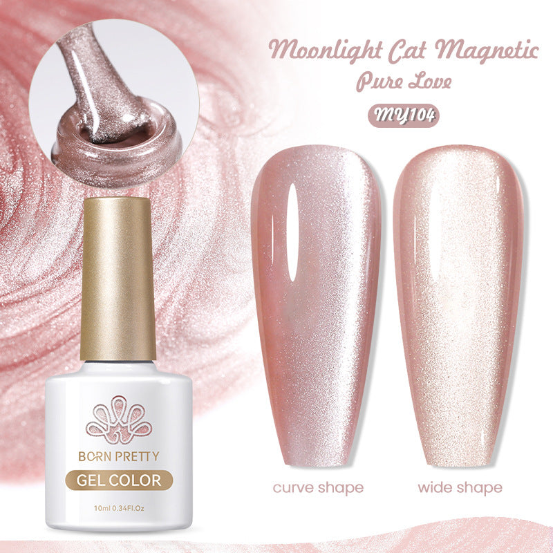 Born Pretty Mirror Porcelain White Cat's Eye White Moonlight Gel Nail Polish