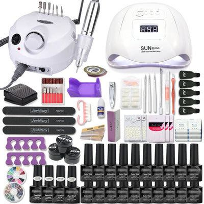 Sun Nail Art Tool Set Nail Polish Glue Phototherapy Lamp