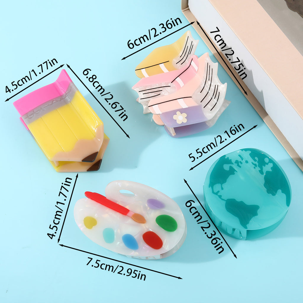 Female Creative Versatile Stationery Series Acetate Hair Clip