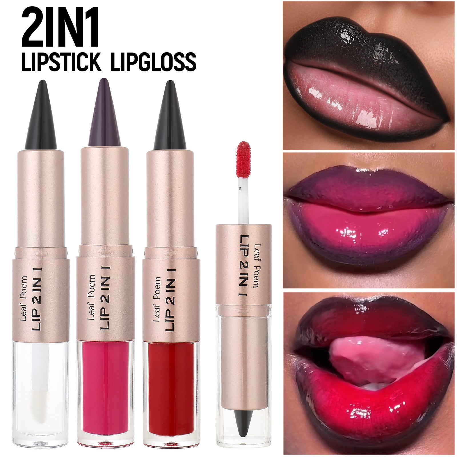 Dual-ended 2-in-1 Makeup Lip Glaze